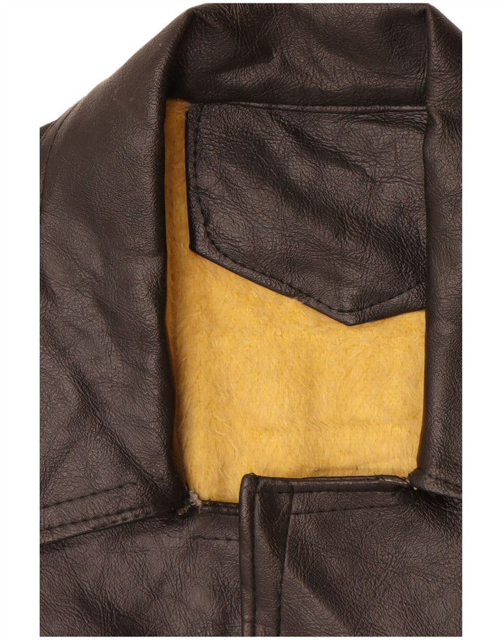 Giacca in pelle da uomo VINTAGE UK 40 grande in pelle nera
