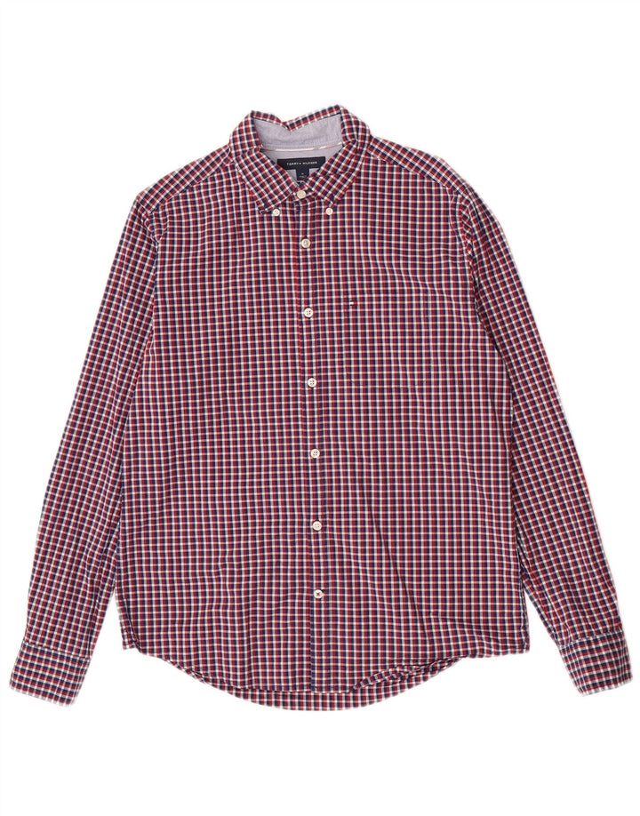 Camicia slim fit da uomo Tommy Hilfiger in cotone a quadri multicolore medio