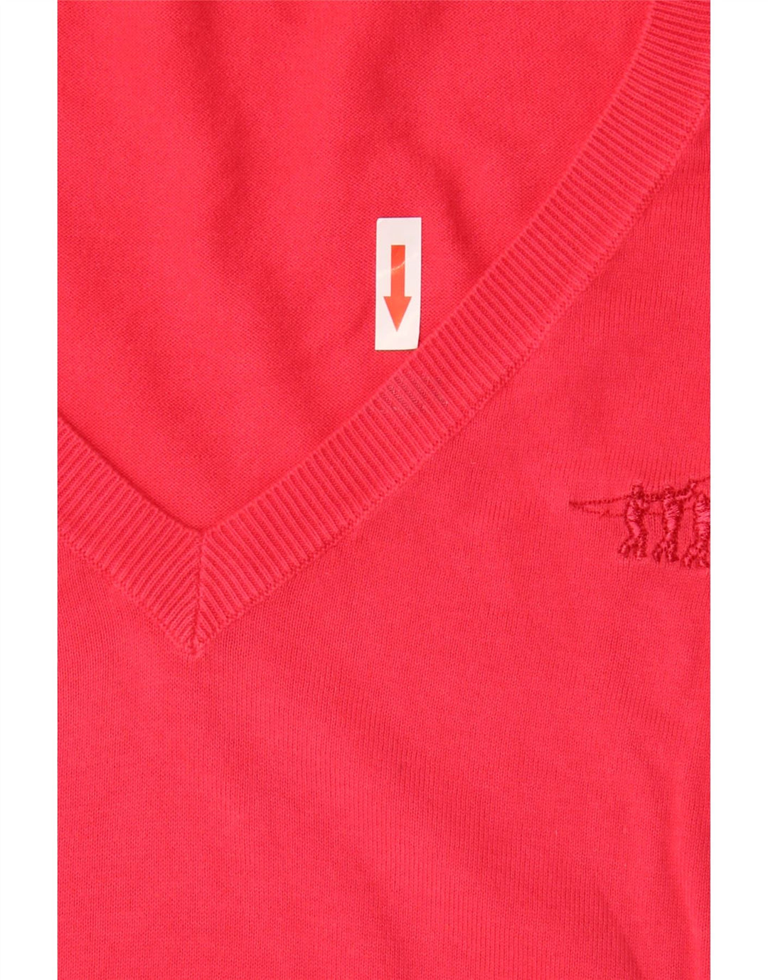 Maglione da donna a maniche corte con scollo a V Henry's IT 44 rosso medio