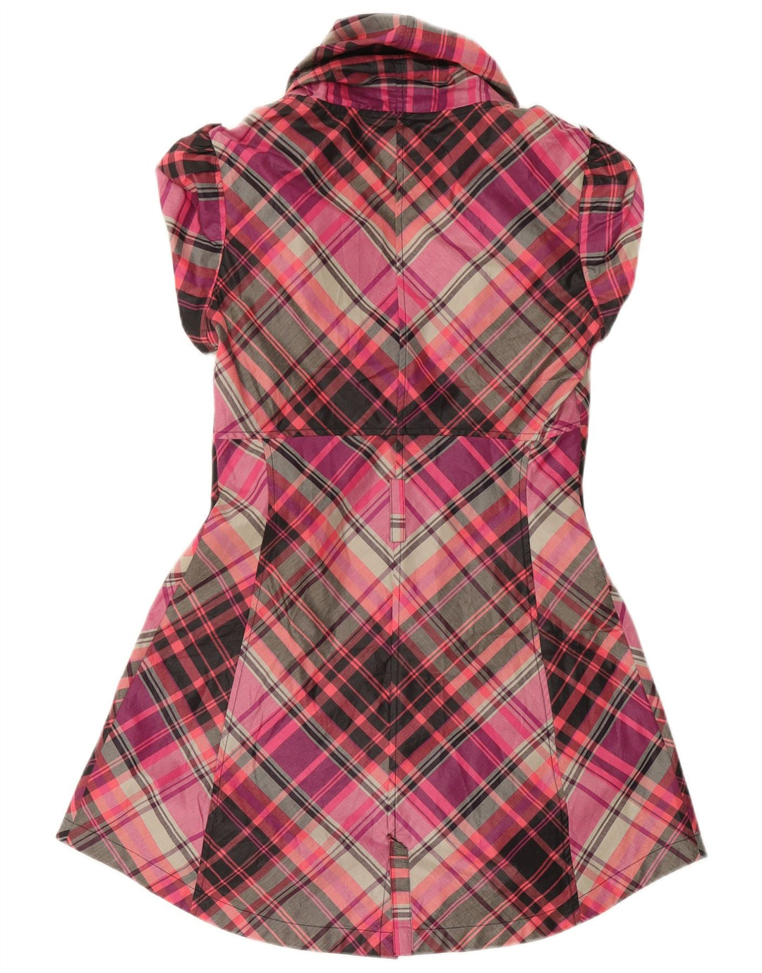 Abito camicia a maniche corte da donna Ted Baker taglia 3 cotone a quadri rosa medio
