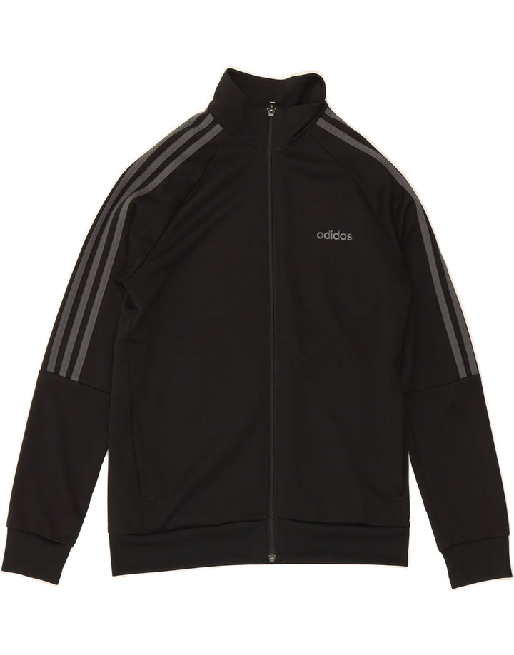 ADIDAS Boys Aeroready Tracksuit Top Jacket 13-14 Years Black Polyester Vintage Adidas and Second-Hand Adidas from Messina Hembry 