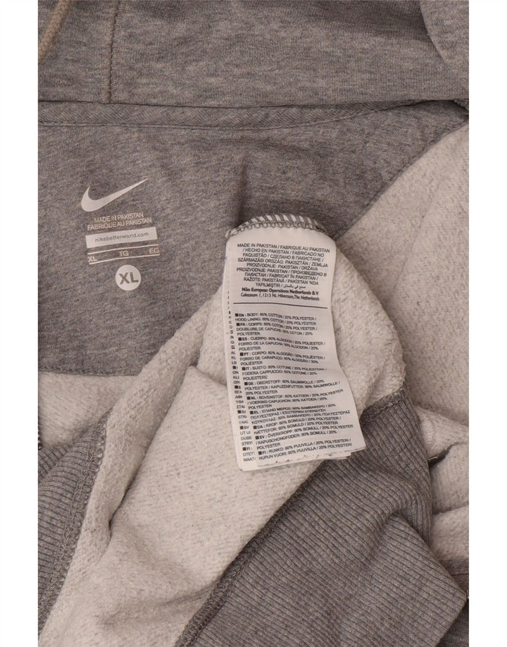 NIKE Mens Zip Hoodie Sweater XL Grey Cotton Vintage Nike and Second-Hand Nike from Messina Hembry 