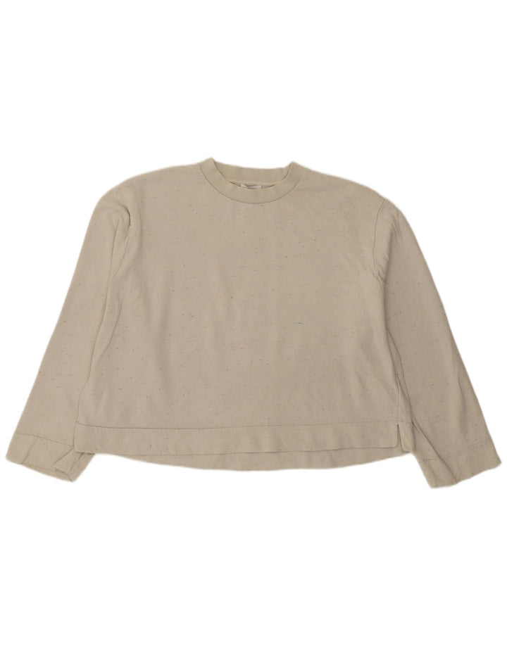 Felpa oversize da donna Cos, maglione UK 10, piccolo cotone chiazzato bianco