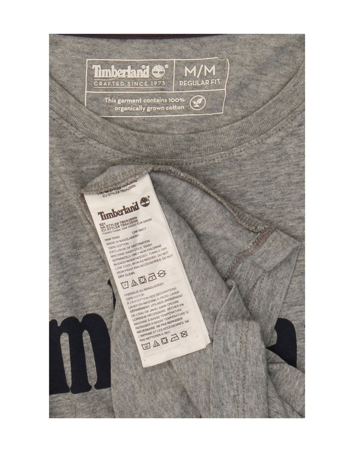 T-shirt grafica da uomo con vestibilità regolare Timberland, cotone grigio medio