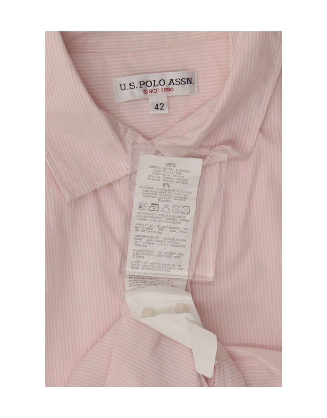 Polo Assn. degli Stati Uniti Camicia Donna IT 42 Cotone Rigato Rosa Medio