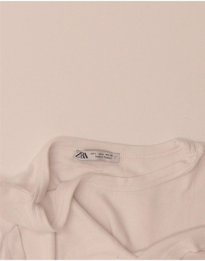 ZARA Womens T-Shirt Top UK 14 Large White Vintage Zara and Second-Hand Zara from Messina Hembry 