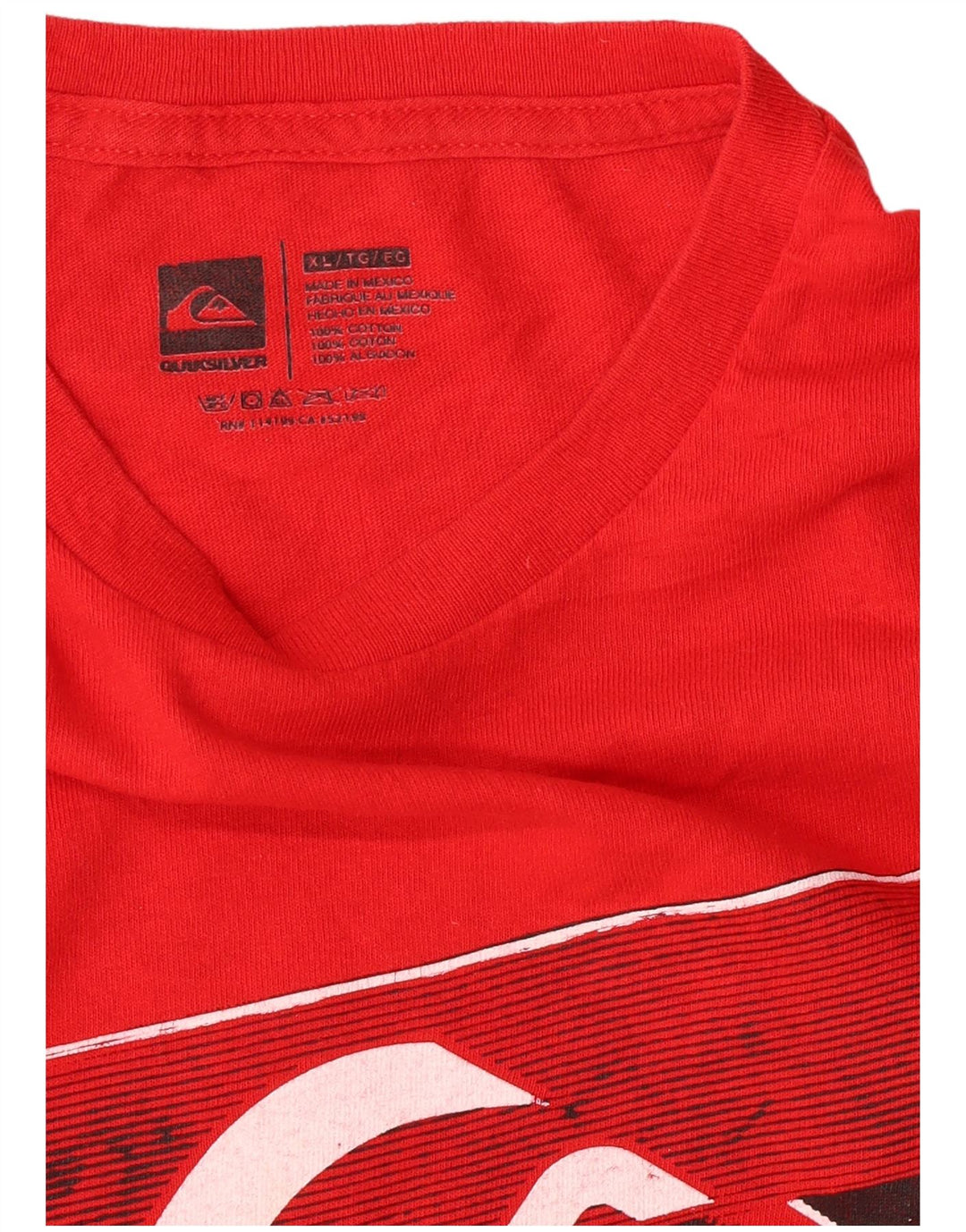 T-shirt grafica da uomo QUIKSILVER Top XL in cotone rosso