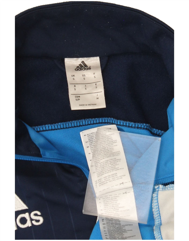 Giacca da ginnastica da uomo con grafica Adidas, giacca piccola in poliestere color block blu
