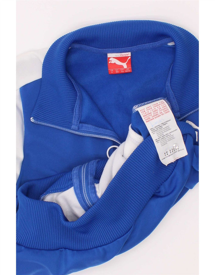 Giacca da tuta grafica da ragazzo Puma 3-4 anni in poliestere color block blu