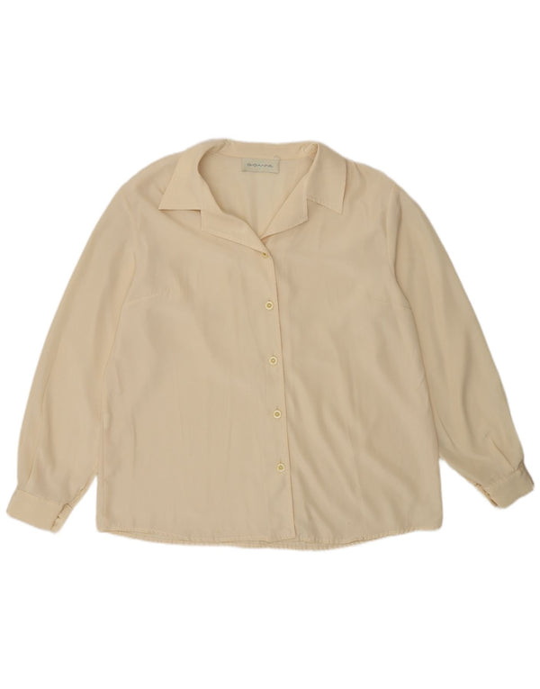 Camicetta camicia vintage da donna IT 47 XL bianco sporco