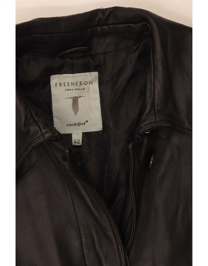 Cappotto Donna In Pelle Free Heron Conbipel IT 42 Medio Nero