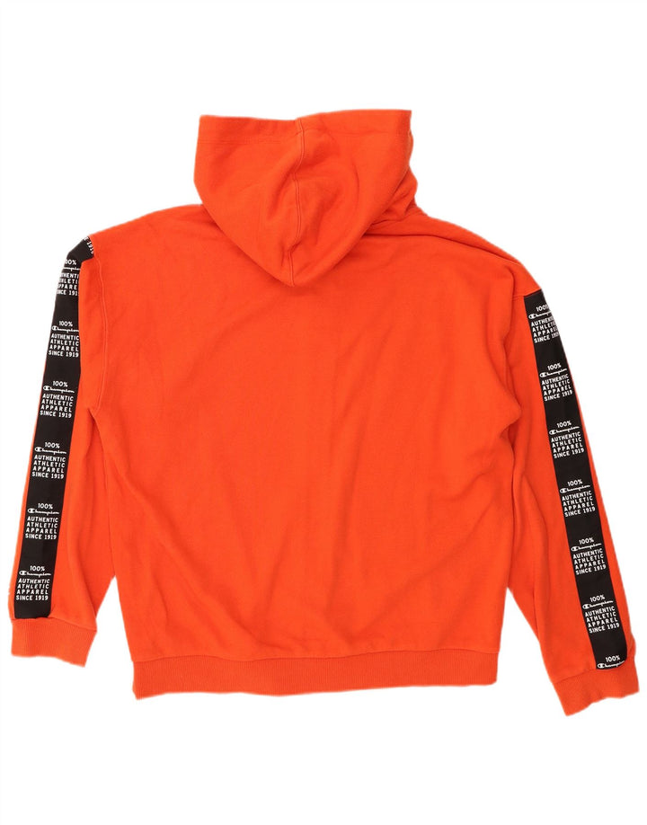 Felpa con cappuccio e zip grafica da donna CHAMPION UK 18 XL Orange Colourblock