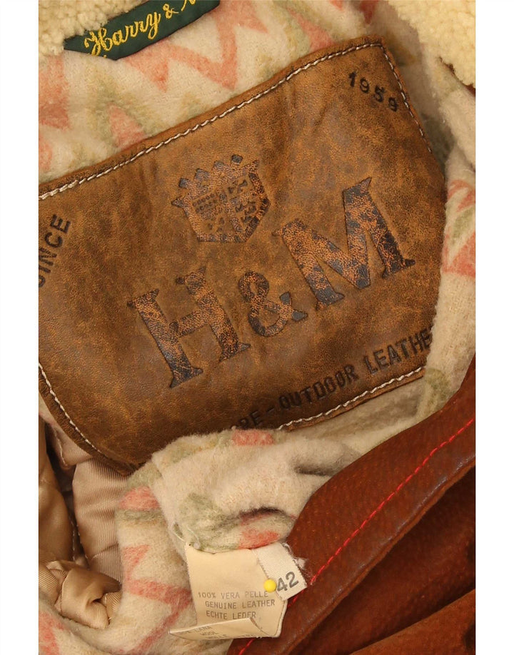 Soprabito oversize in pelle scamosciata da donna Harry&Moore IT 42 in pelle marrone medio