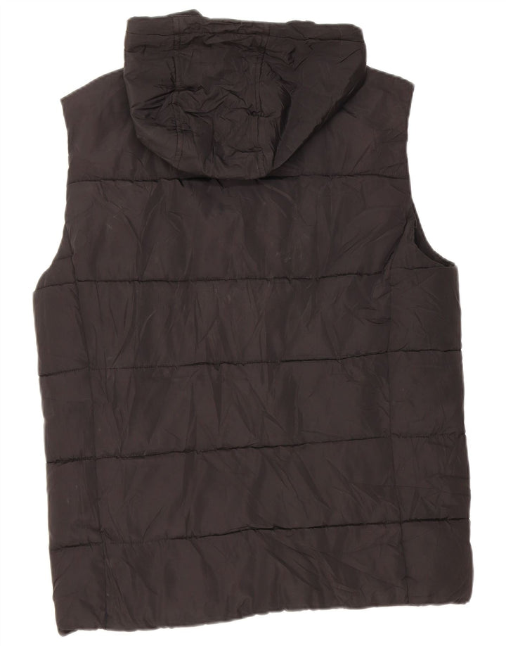 Gilet imbottito con cappuccio da uomo Superdry UK 38 medio poliestere nero