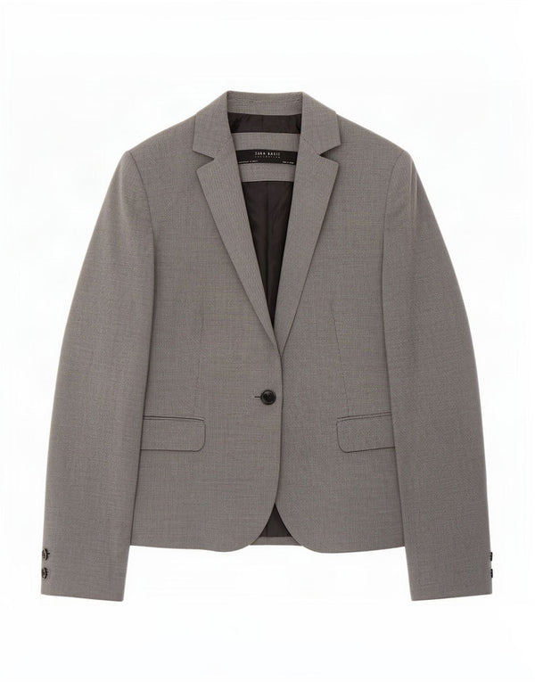 Giacca blazer a 1 bottone da donna Zara EU 42 grande poliestere grigio pied de poule