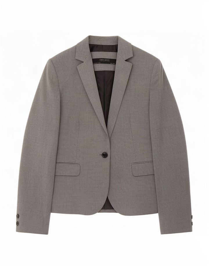 Giacca blazer a 1 bottone da donna Zara EU 42 grande poliestere grigio pied de poule