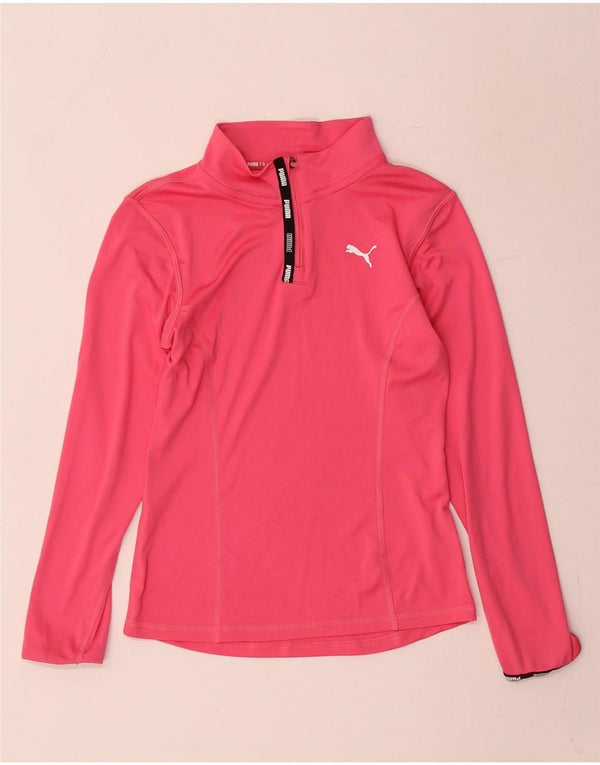 Top della tuta da ginnastica per ragazze Puma con zip e collo 9-10 anni Rosa