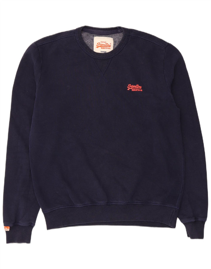 Felpa da uomo Superdry Maglione grande in cotone blu navy