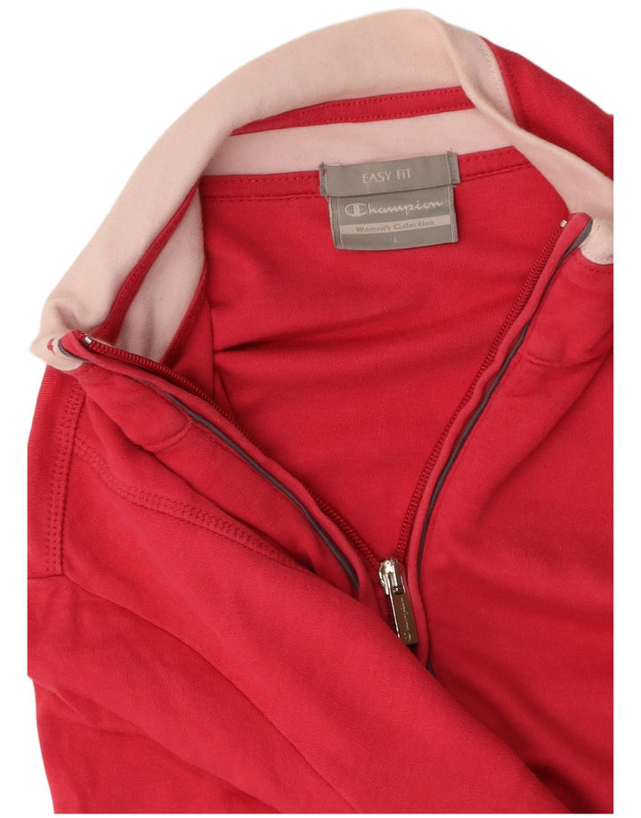 CHAMPION Womens Easy Fit Tracksuit Top Jacket UK 16 Large Pink