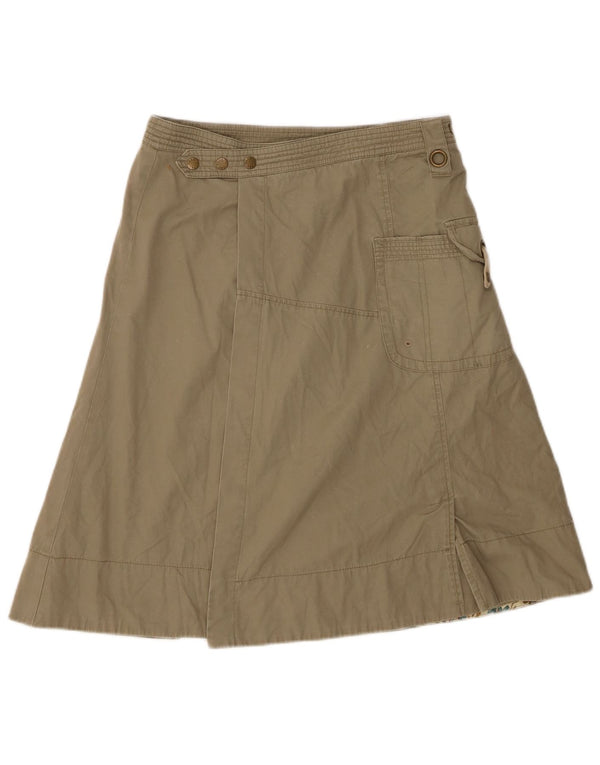 Gonna avvolgente da donna Fat Face UK 10 piccola W28 cotone kaki