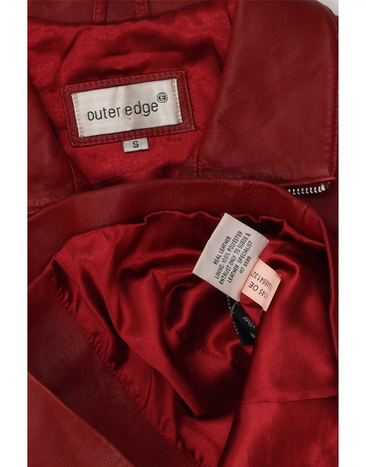 Giacca in pelle da donna Outer Edge UK 10 piccola rossa
