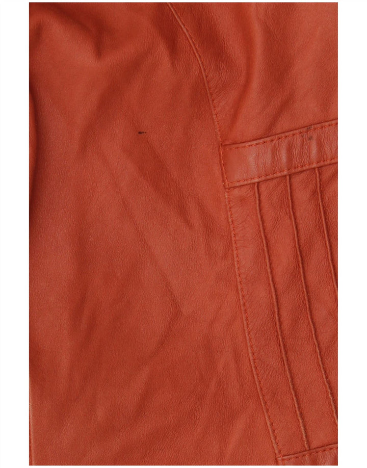 ELEGANCE PARIS Giacca blazer a 2 bottoni da donna UK 20 2XL Pelle marrone