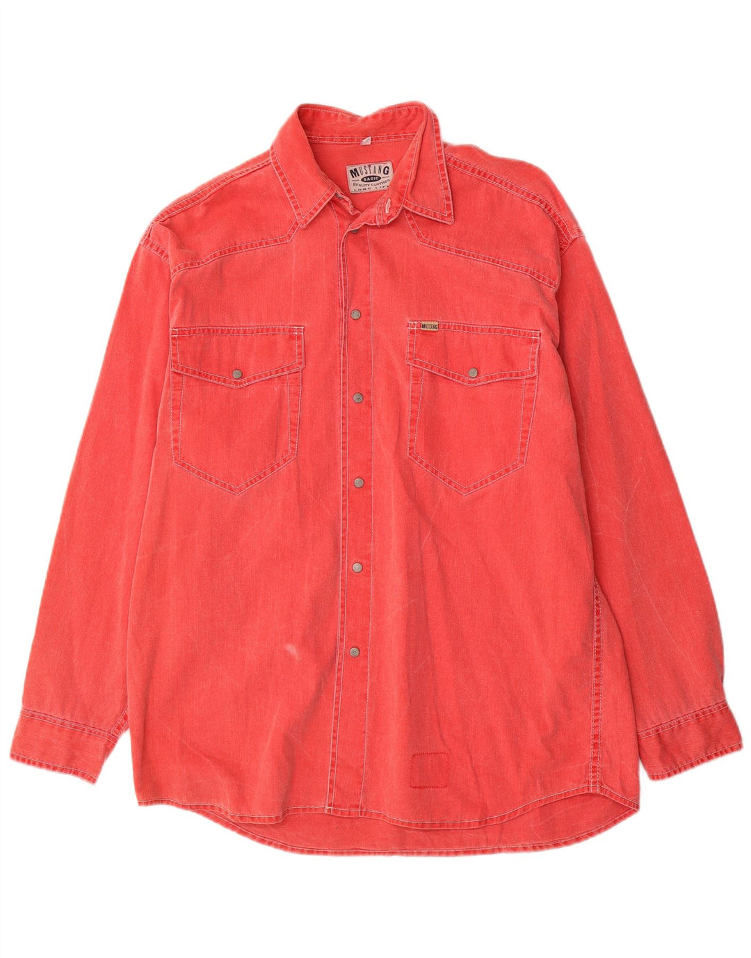 Camicia di jeans da uomo Mustang Rosso medio