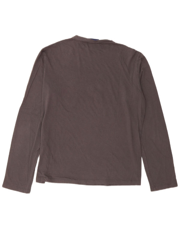 Trussardi Jeans Top Grafico da Uomo Manica Lunga Large in Cotone Grigio