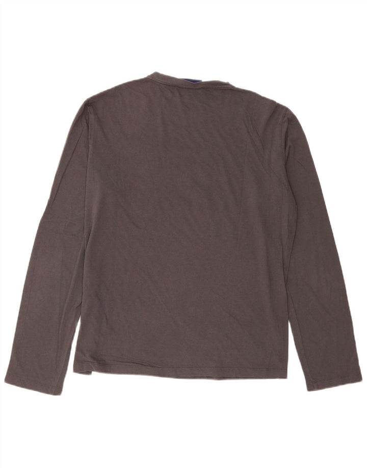 Trussardi Jeans Top Grafico da Uomo Manica Lunga Large in Cotone Grigio