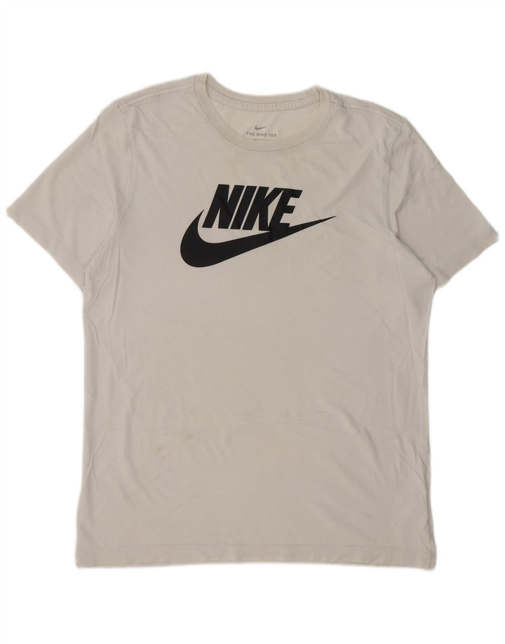 NIKE Mens Graphic T-Shirt Top Large White Cotton