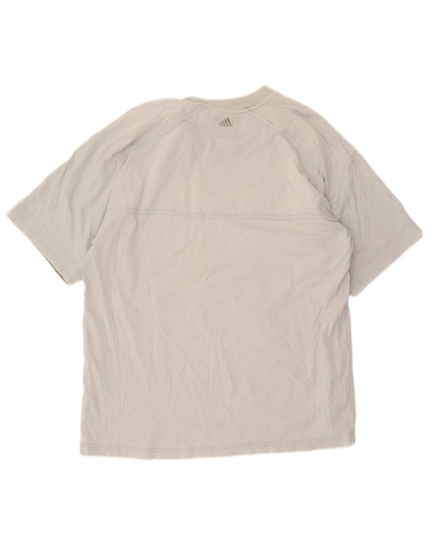 T-shirt grafica da uomo Adidas Top UK 42/44 grande cotone color block verde