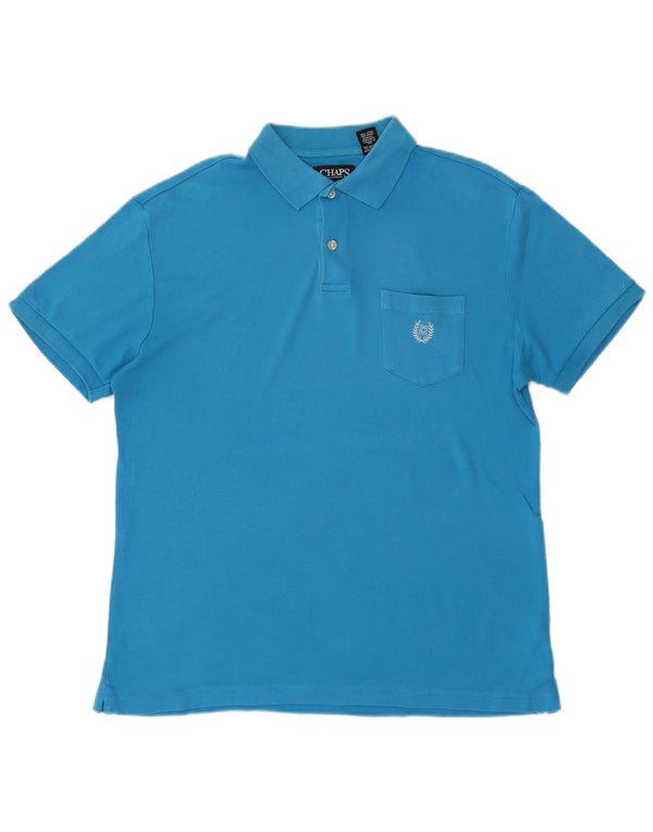 Polo da uomo su misura CHAPS in cotone blu medio