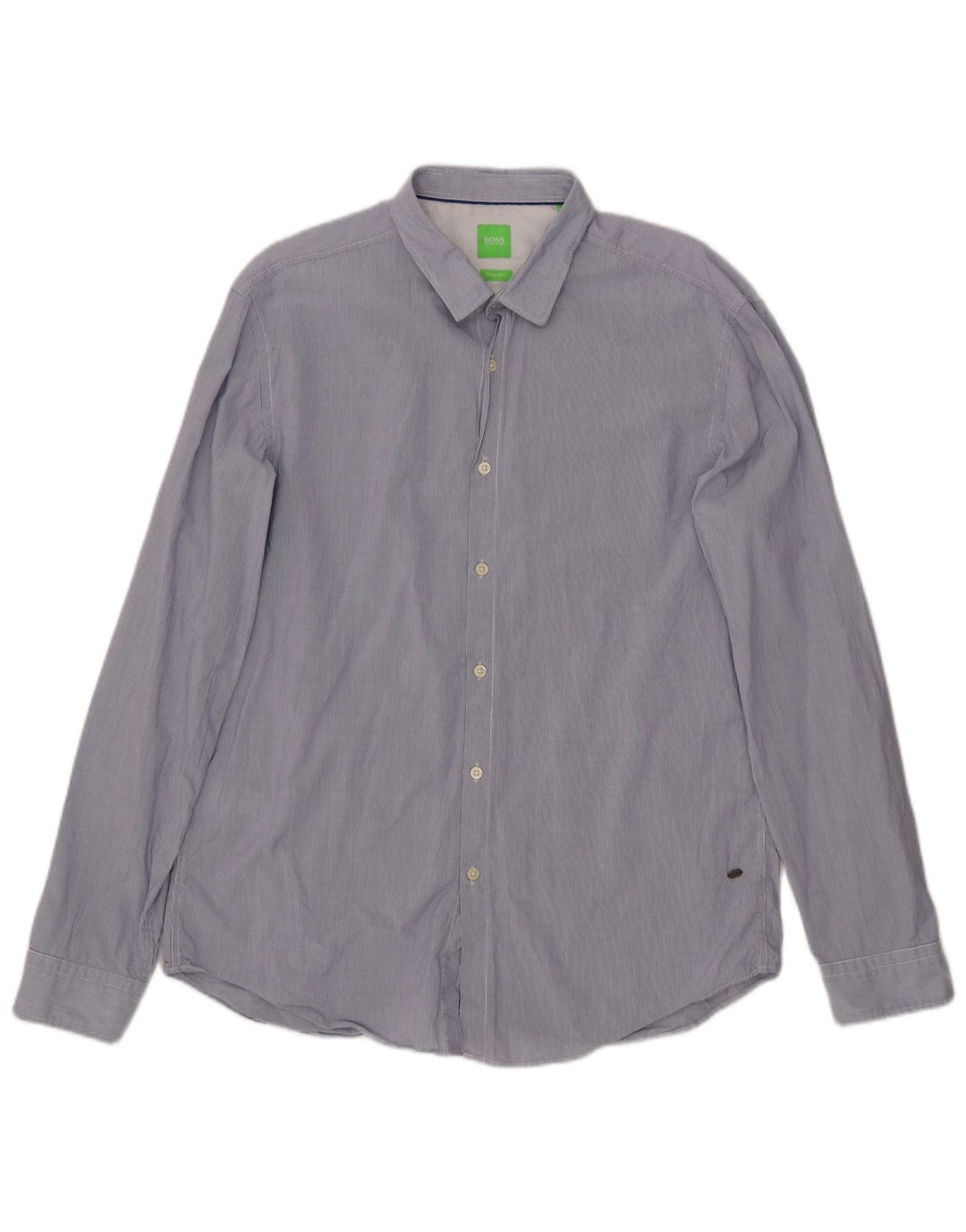 Camicia Hugo Boss da uomo vestibilità regolare XL cotone gessato blu