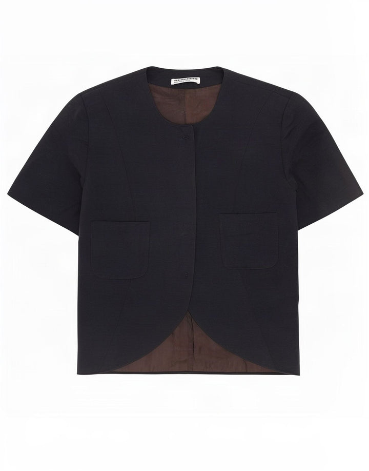 MIMMINA Giacca blazer a maniche corte da donna UK 14 media nera