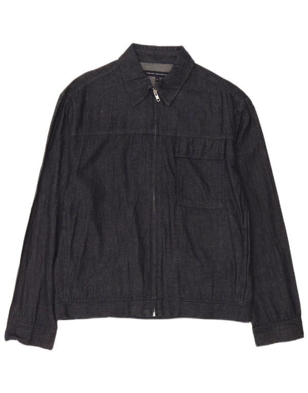 Giacca bomber in denim da uomo French Connection UK 40 grande cotone blu navy