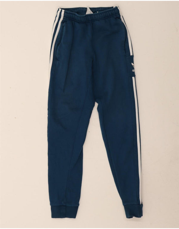 Pantaloni da tuta da donna Adidas Joggers UK 4 XS Blu Cotone