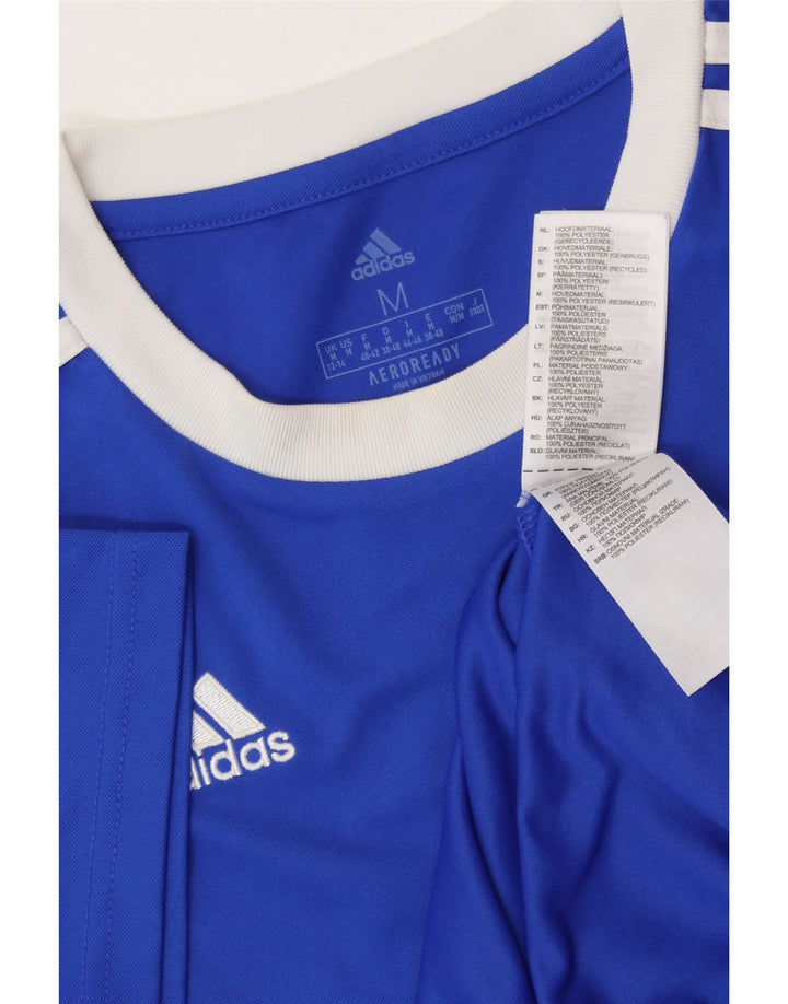 T-shirt ADIDAS Aeroready da donna UK 12/14 poliestere blu medio