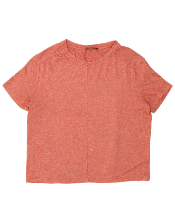 T-shirt da donna Marks & Spencer Top UK 16 Large arancione viscosa