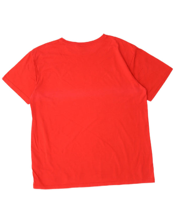 T-shirt grafica da uomo Quiksilver Top 2XL in cotone rosso