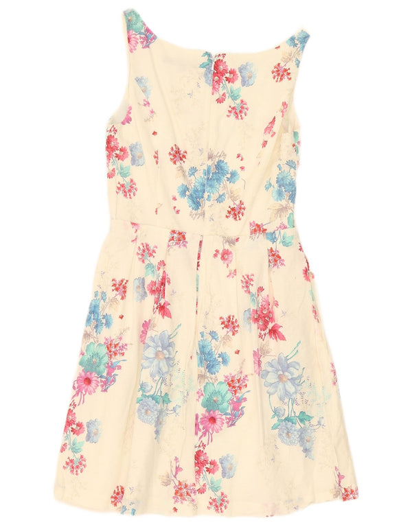 Abito a trapezio da donna French Connection UK 12 medio bianco sporco floreale