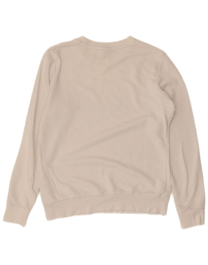 PUMA Womens Graphic Sweatshirt Jumper UK 14 Medium White Cotton