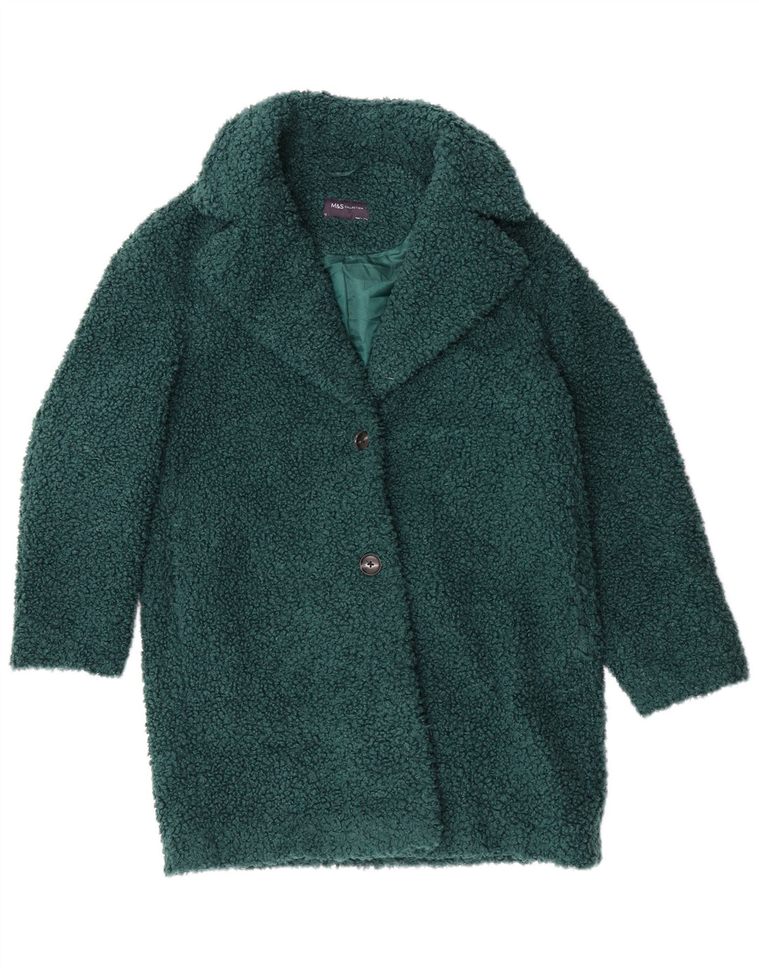 Soprabito in pile da donna Marks & Spencer UK 12 poliestere verde medio