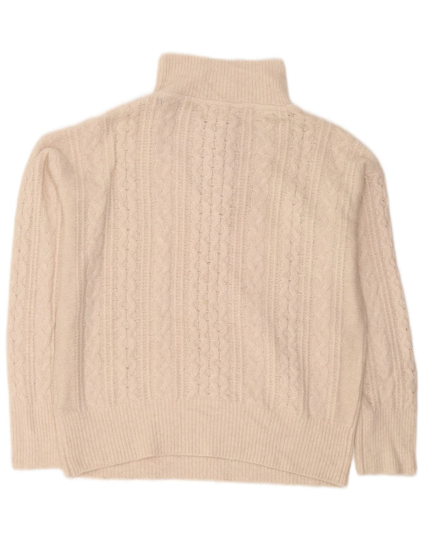 Maglione maglione oversize con zip e collo da donna Fat Face UK 12 medio bianco sporco