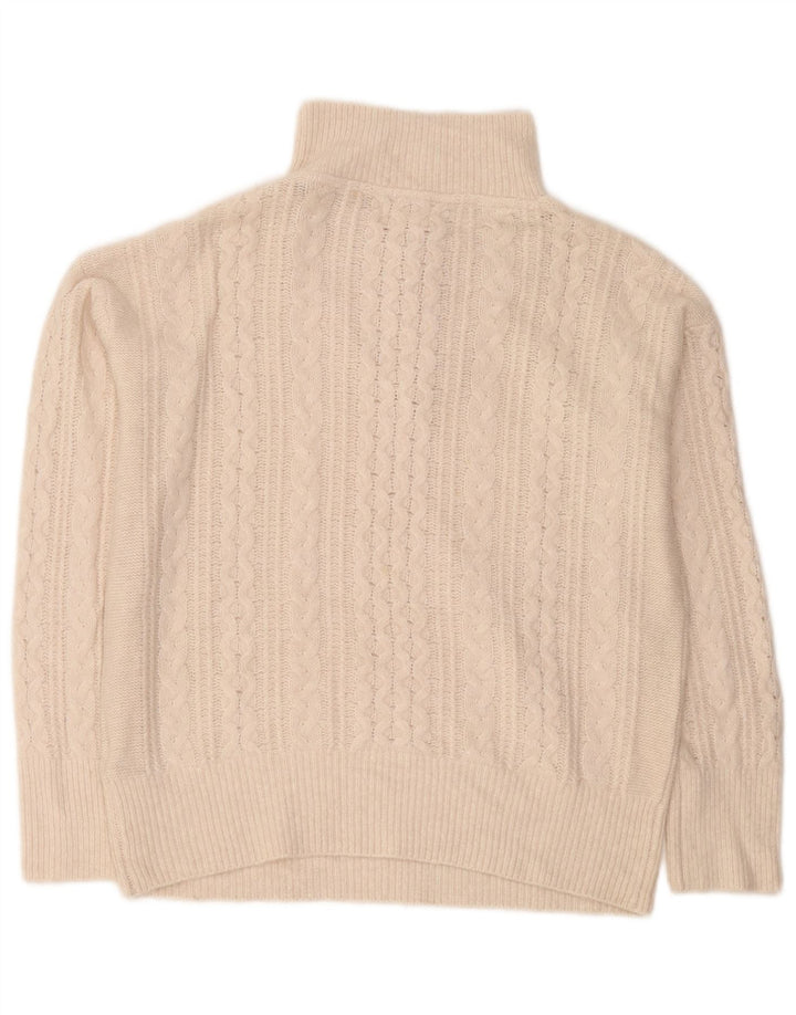 Maglione maglione oversize con zip e collo da donna Fat Face UK 12 medio bianco sporco