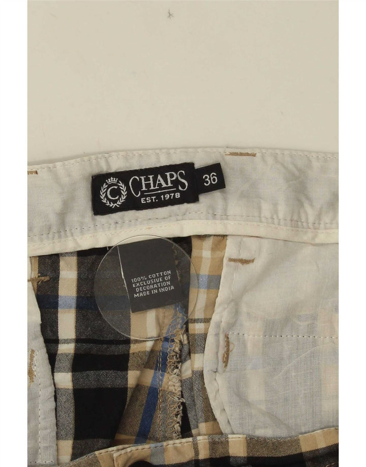 Pantaloncini chino da uomo Chaps W36 grande cotone scozzese multicolore