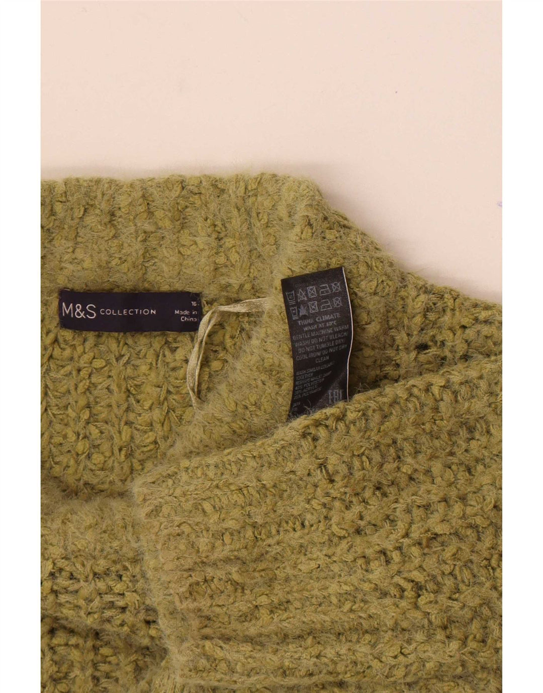 Maglione maglione a collo alto da donna Marks & Spencer UK 16 grande kaki