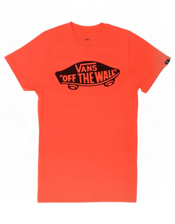 T-shirt grafica personalizzata da uomo Vans XS in cotone arancione