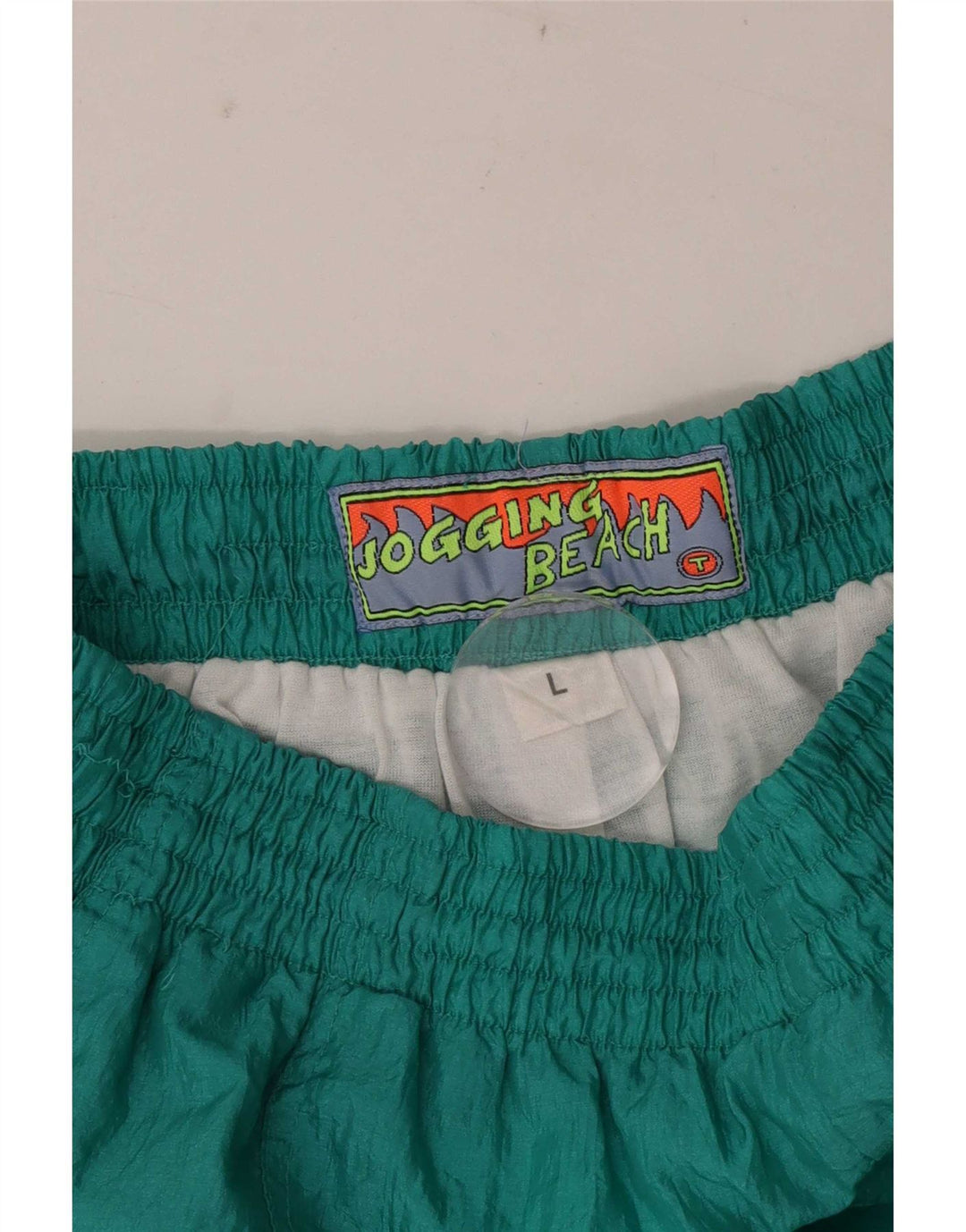 Pantaloni da tuta vintage da uomo grandi in nylon color block verde