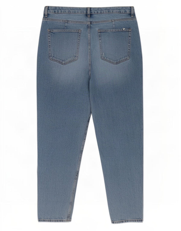 Jeans affusolati a vita alta da donna Marks & Spencer UK 14 Large W34 L29 Blu
