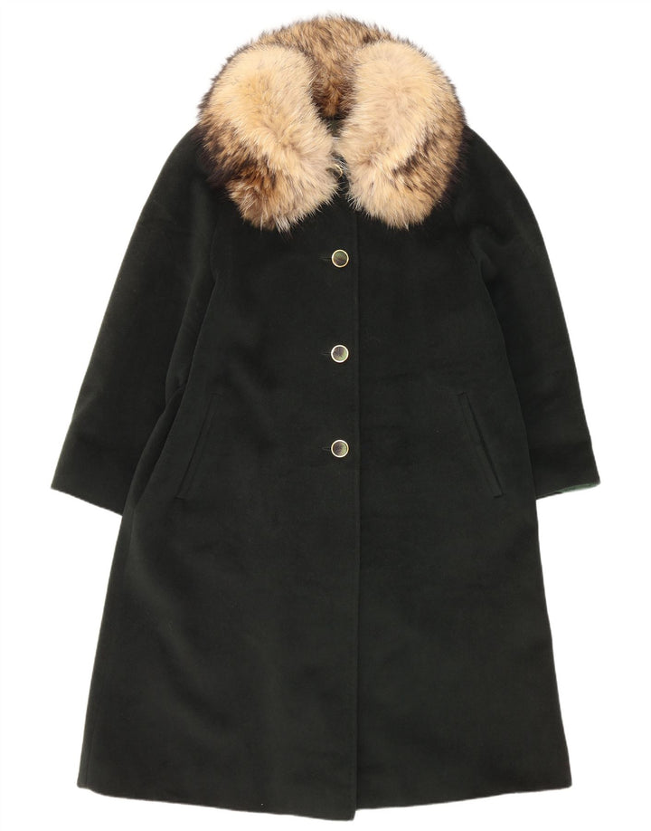 Cappotto Donna Anna Linder IT 46 Large Verde Lana Vergine
